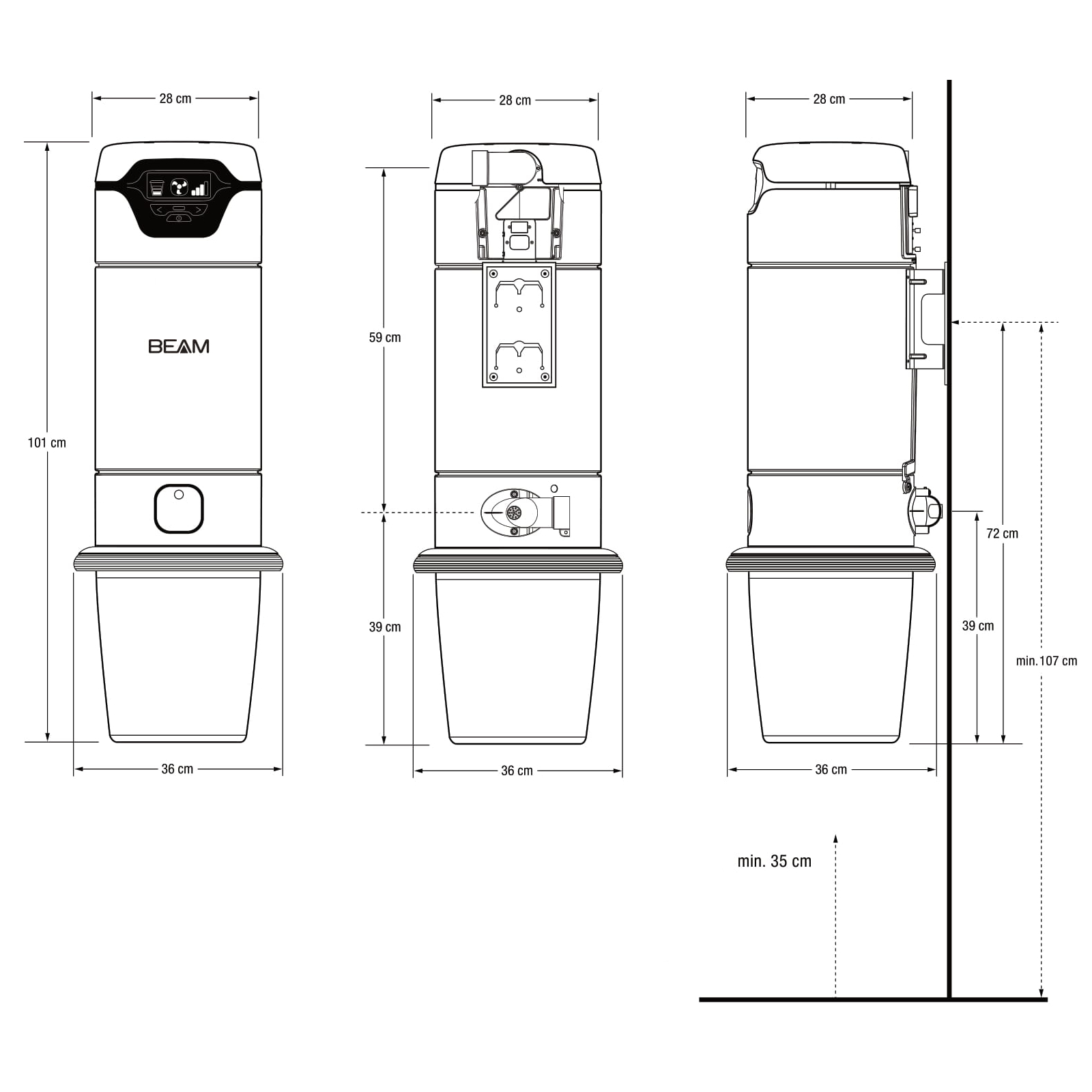 Odkurzacz centralny BEAM Alliance 650TBE z zestawem Progression - obrazek 4